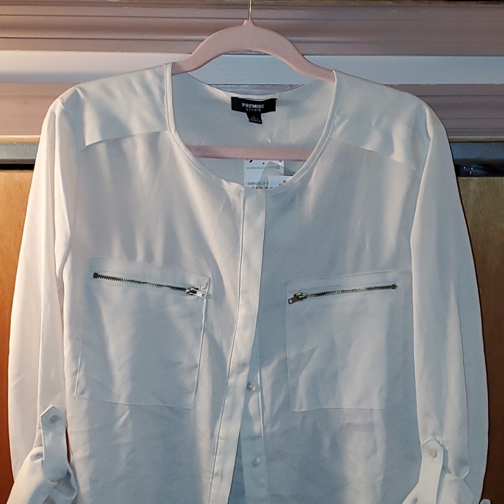 Premise Studio Long sleeve white blouse
